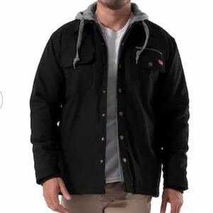 Wrangler Men's Black and Gray Hooded Jacket